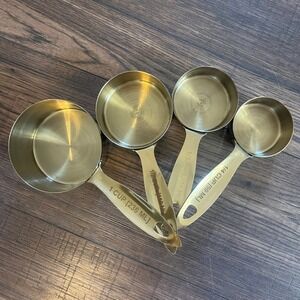 Stainless-Steel Gold-Plated Measuring Cups Set of 4